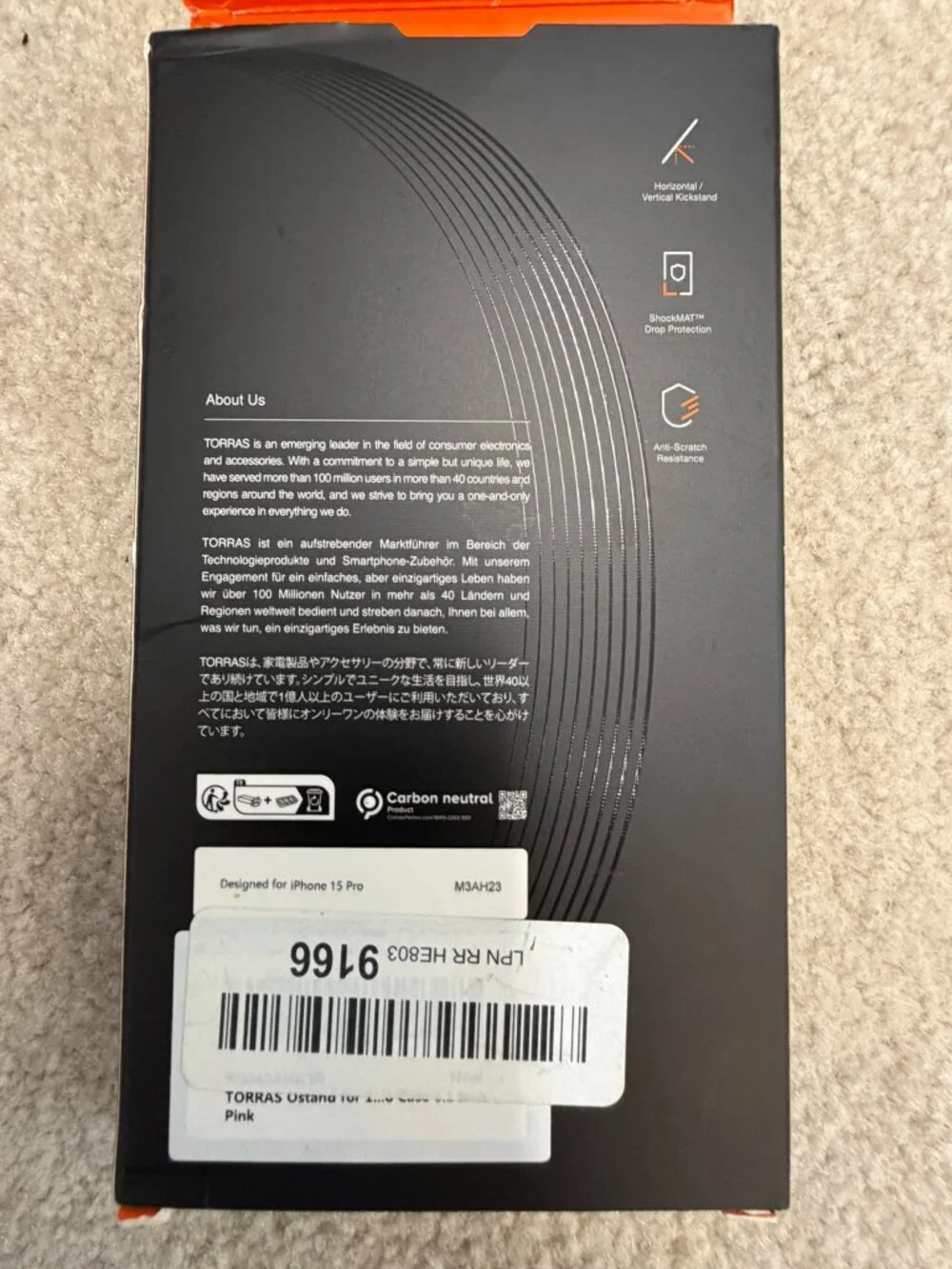 TORRAS UPRO Case for iPhone 15 Pro Pink MagSafe Kickstand Case NIB